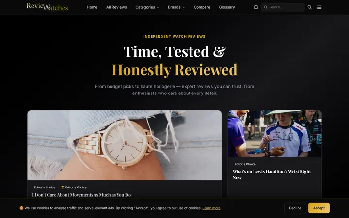Reviewatches, ιστοσελίδα περιεχομένου με SEO